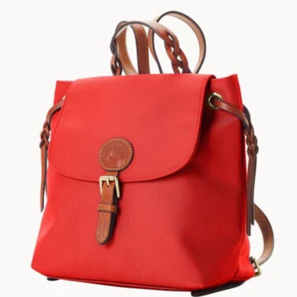 NWT Dooney & Bourke Red Nylon Flap Backpack *see description* - Picture 1 of 14